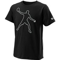 Wilson Bela Tech II T-shirt voor jongens in zwart-wit