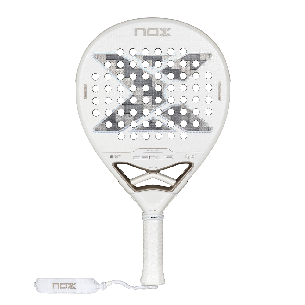 NOX GENIUS 12K Xtrem Lite padel racket in zwart en rood design