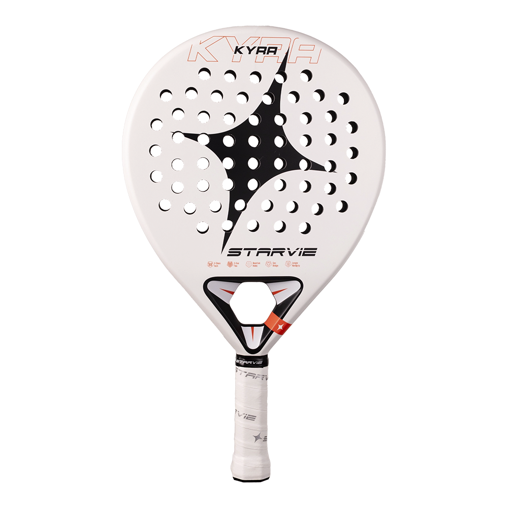 STARVIE KYRA 2027 padel racket met zwarte en oranje afwerking