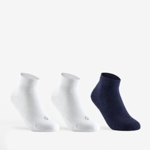 Halfhoge witte en marineblauw sportsokken voor kinderen set van 3 paar